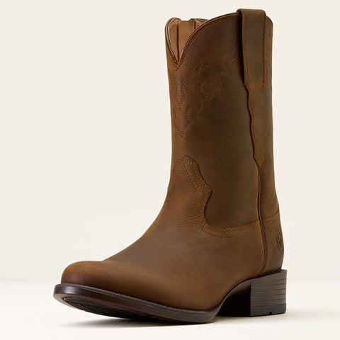 Ariat Mens Sonoro Roper Toe Western Boots - Distressed Brown
