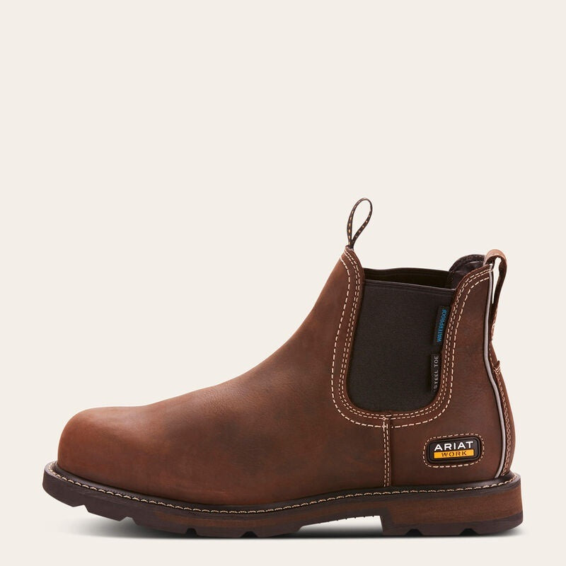 Ariat Mens Groundbreaker Chelsea Waterproof Steel Toe Work Boots