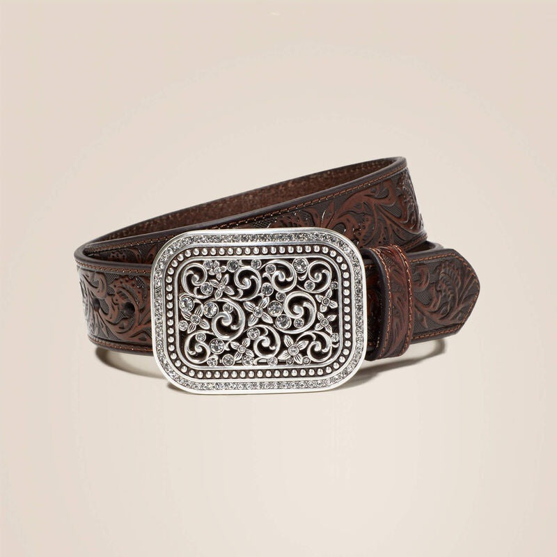 Ariat Womens Rhinestone Fillagree Belts - Brown