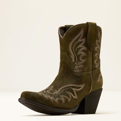 Ariat Womens Chandler X Toe Western Boots - Soft Olive Suede
