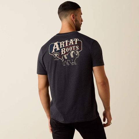 Ariat American Bison Classic T-Shirts - Charcoal Heather