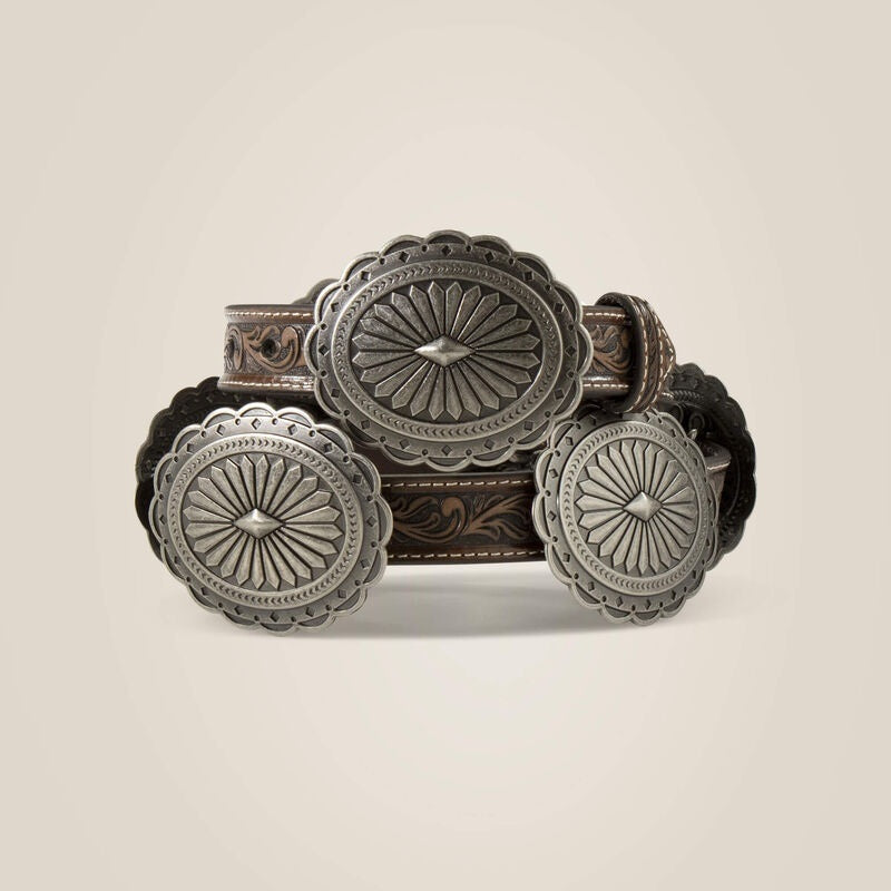 Ariat Womens Oval Concho Diamond Belts - Tan