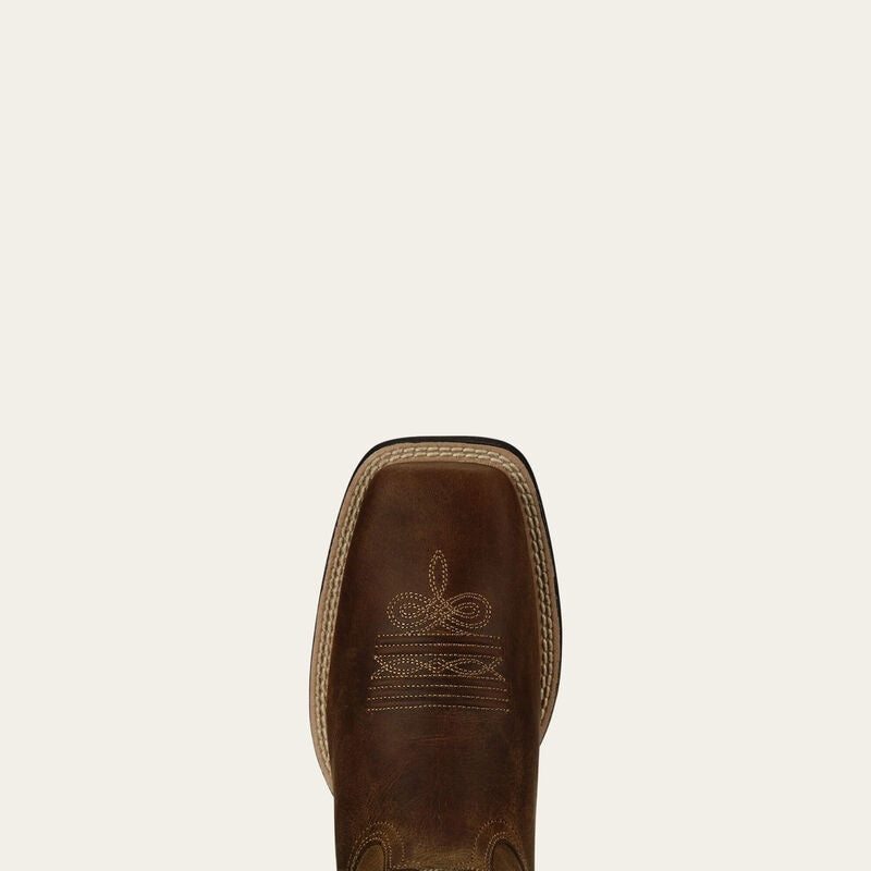 Ariat Womens Round Up Wide Square Western Boots - Powder Brown