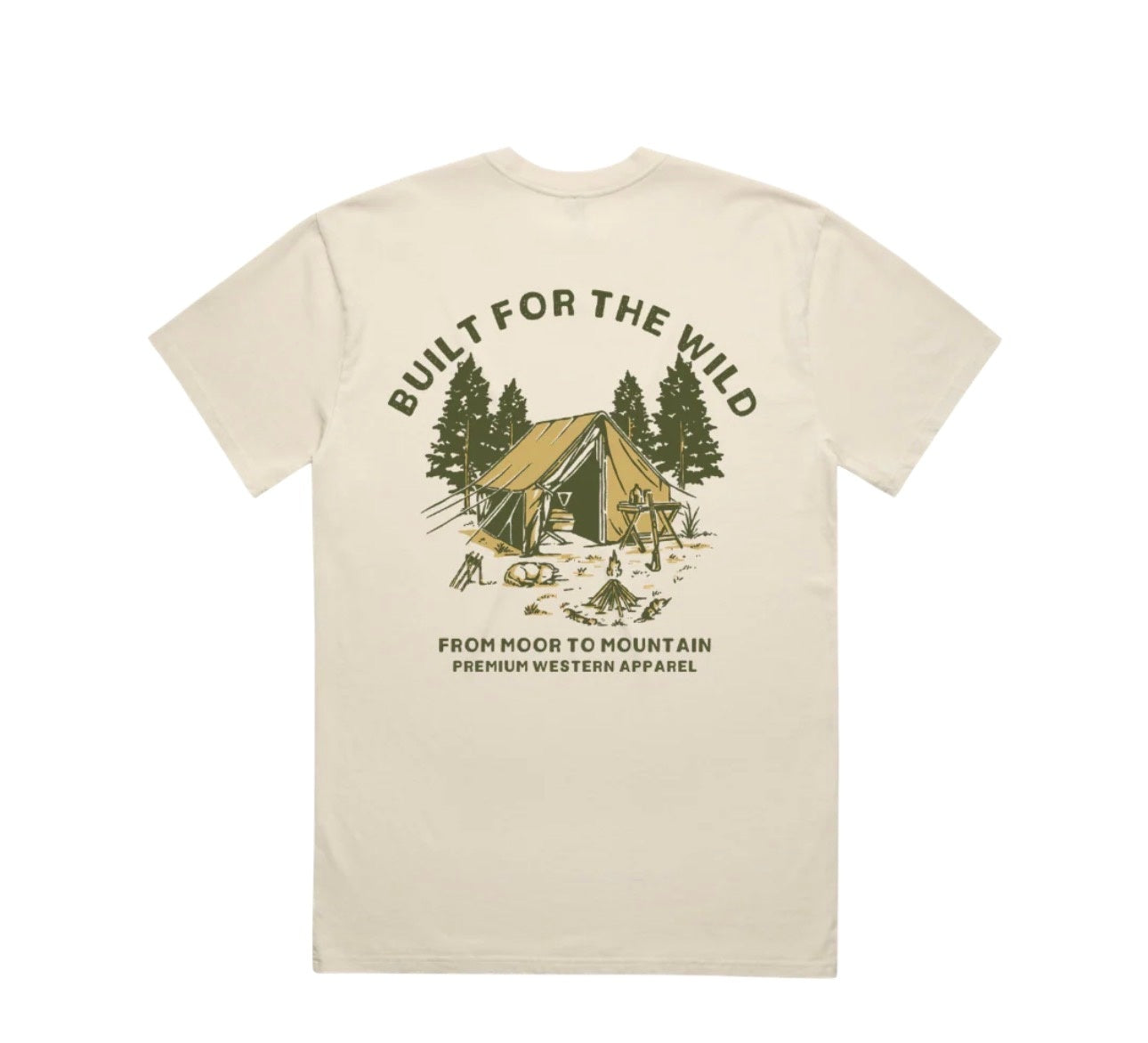 Binks & Bo Unisex Built For The Wild Tent T-Shirts- Natural
