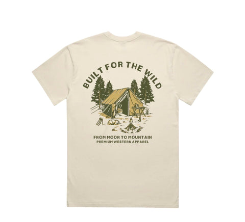 Binks & Bo Unisex Built For The Wild Tent T-Shirts- Natural