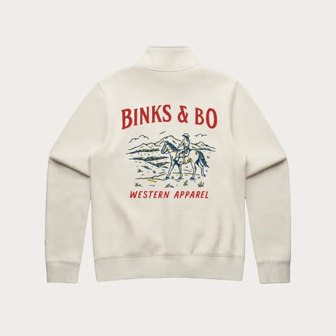 Binks & Bo Western Apparel Ladies Quarter Zip Sweaters - Ecru