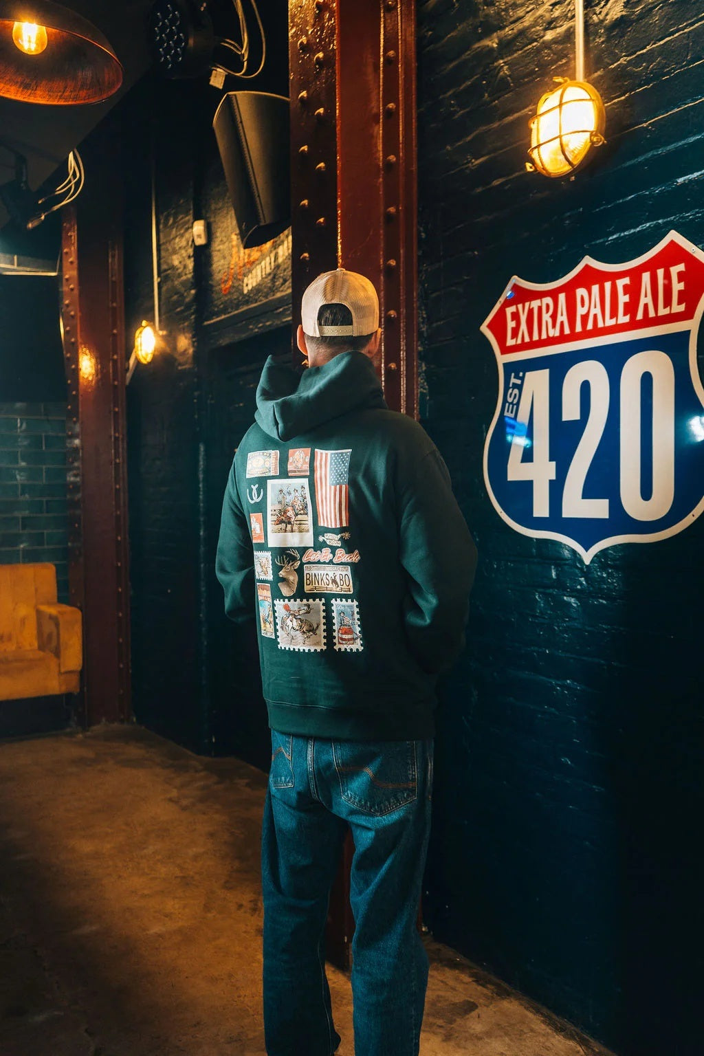 Binks & Bo Unisex Rodeo Heritage Hoodies - Pine Green