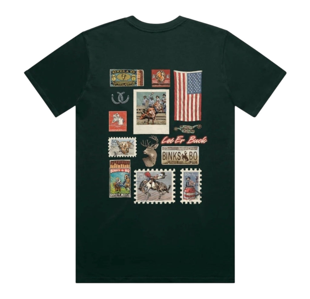 Binks & Bo Rodeo Heritage T-Shirts - Pine Green