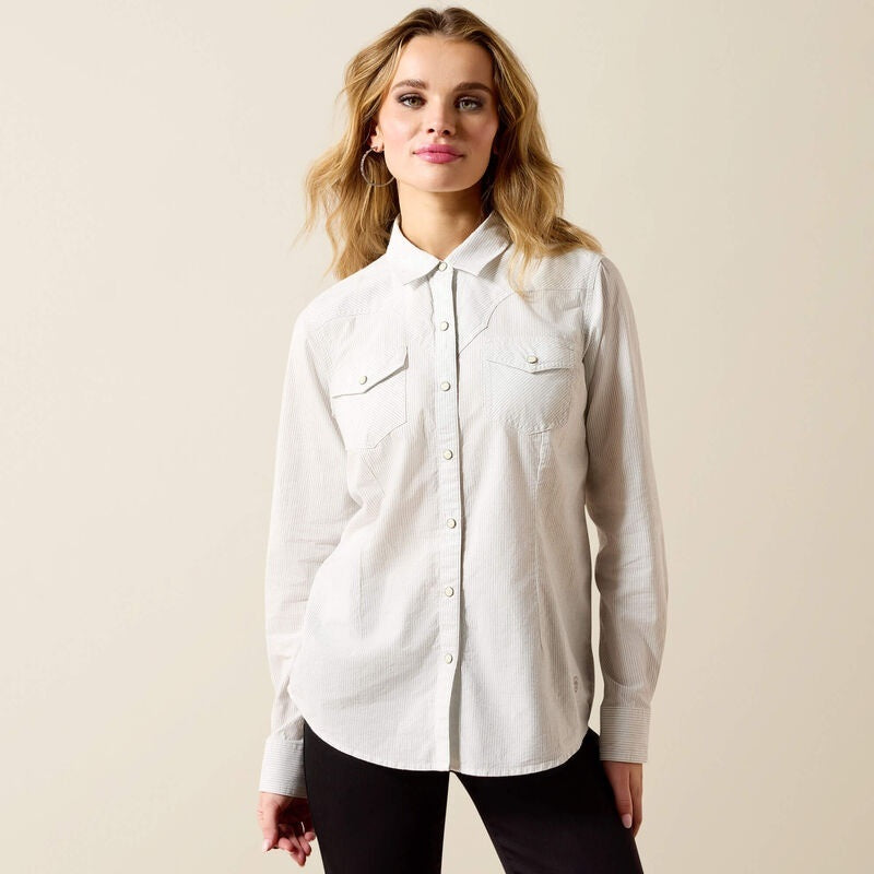 Ariat Womens Stella Western Snap Shirts - Rope Stripe
