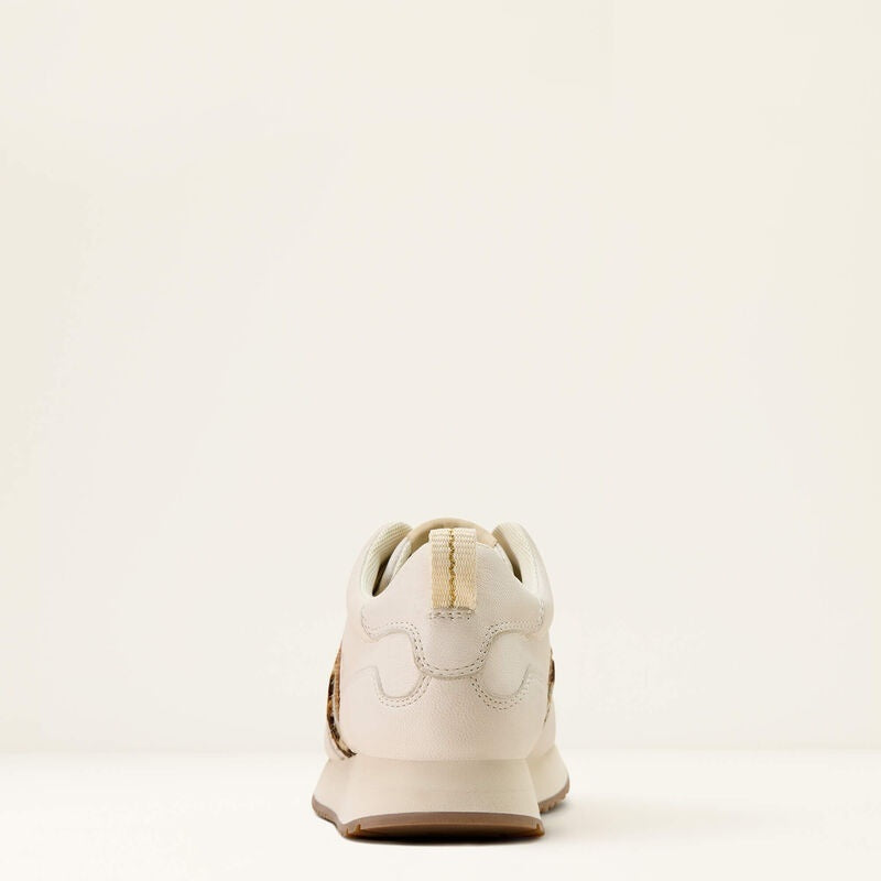 Ariat Womens Ranch Runner Trainers - Bright Cream / Gilded Leopard Hair On