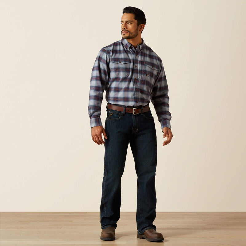 Ariat Rebar Flannel DuraStretch Work Shirts - Monument