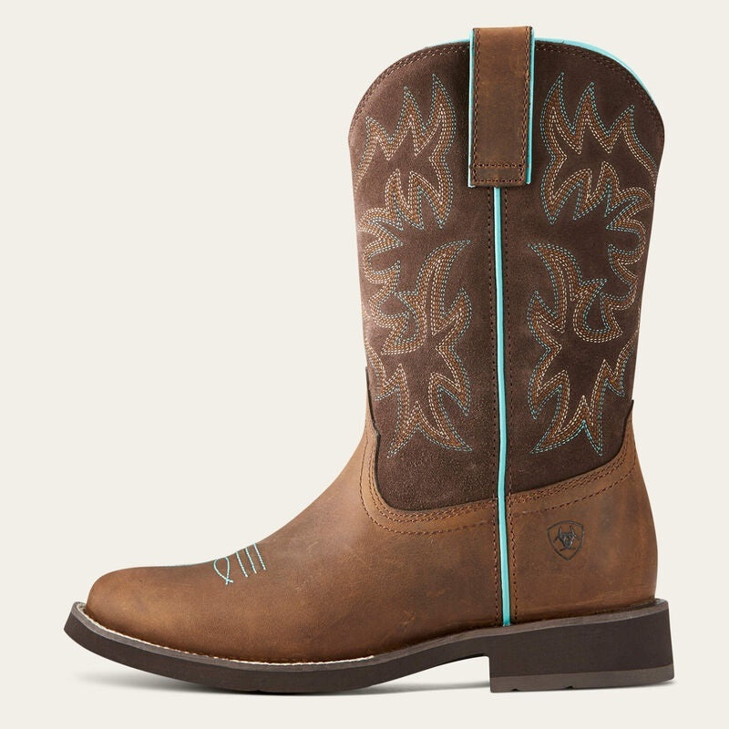 Ariat Womens Delilah Round Toe Western Boots - Distressed Brown