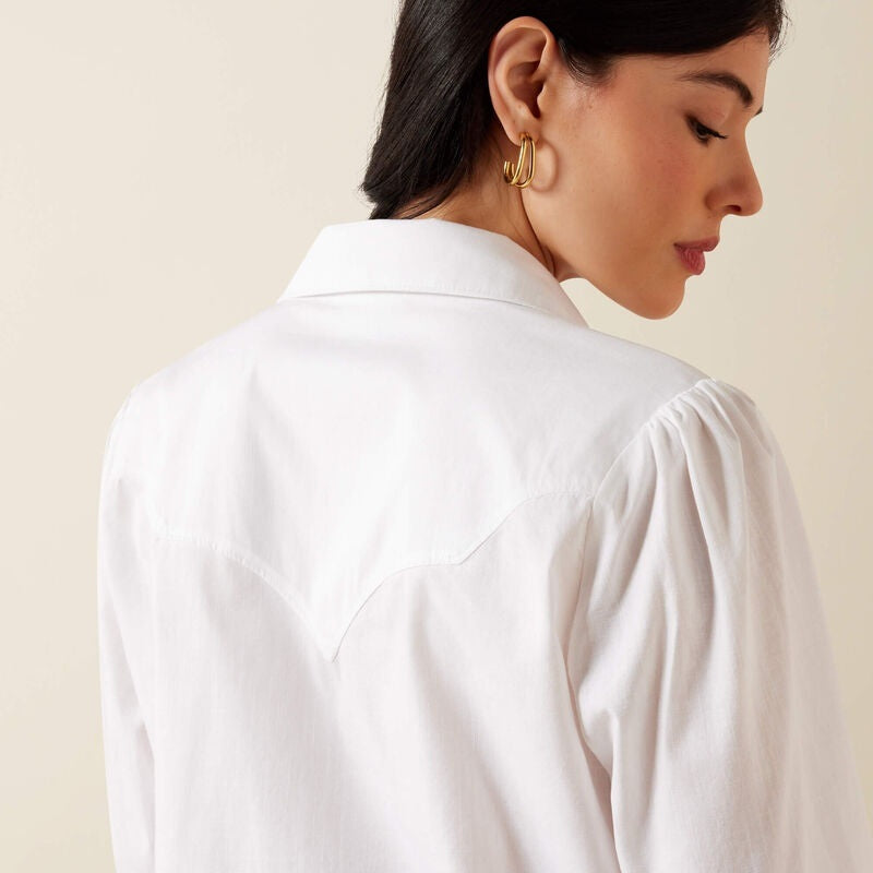 Ariat Womens Lattice Western Shirts - White