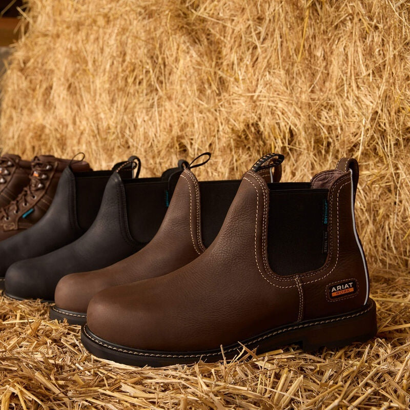 Ariat Mens Groundbreaker Chelsea Waterproof Steel Toe Work Boots