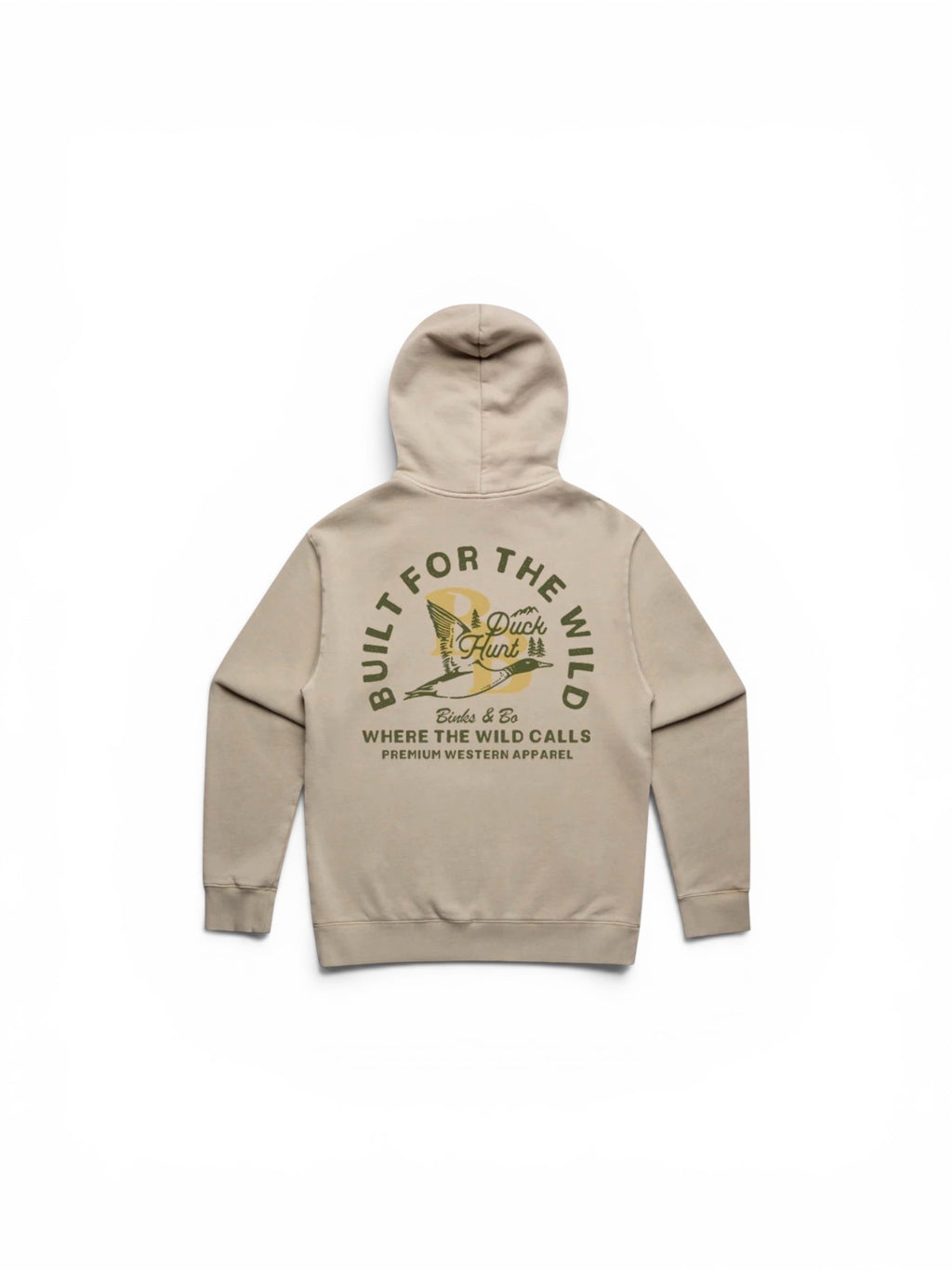 Binks & Bo Mens Built For The Wild Duck Hunt Hoodies - Faded Taupe