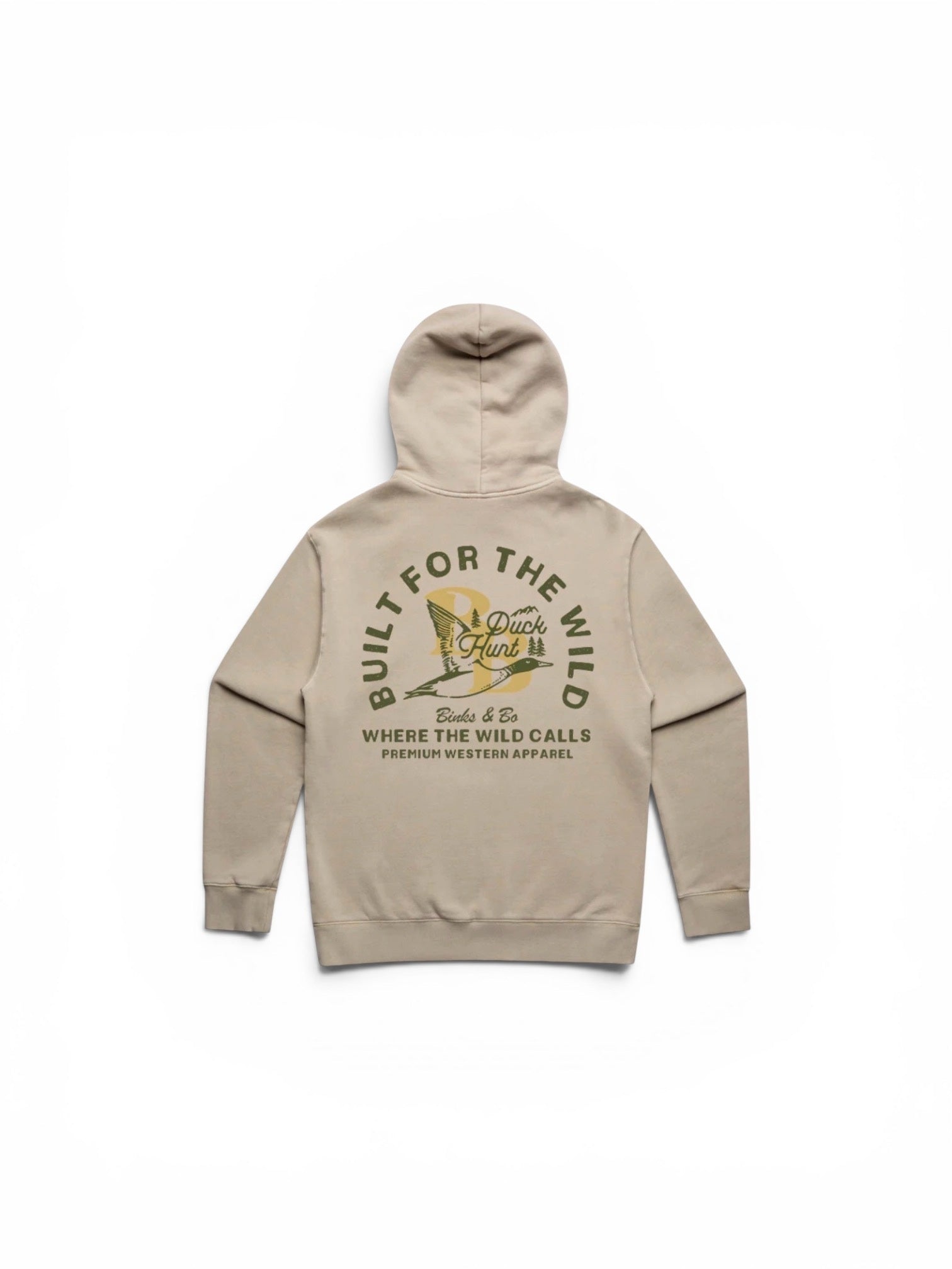 Binks & Bo Mens Built For The Wild Duck Hunt Hoodies - Faded Taupe