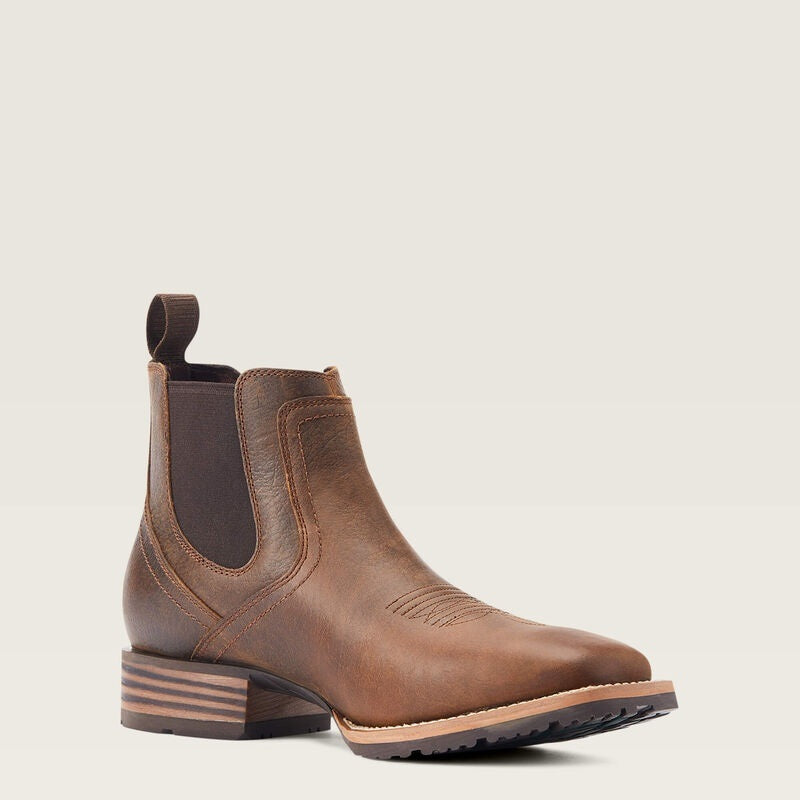 Ariat Mens Hybrid Low Boy Wide Square Toe Chelsea Boots - Old Earth