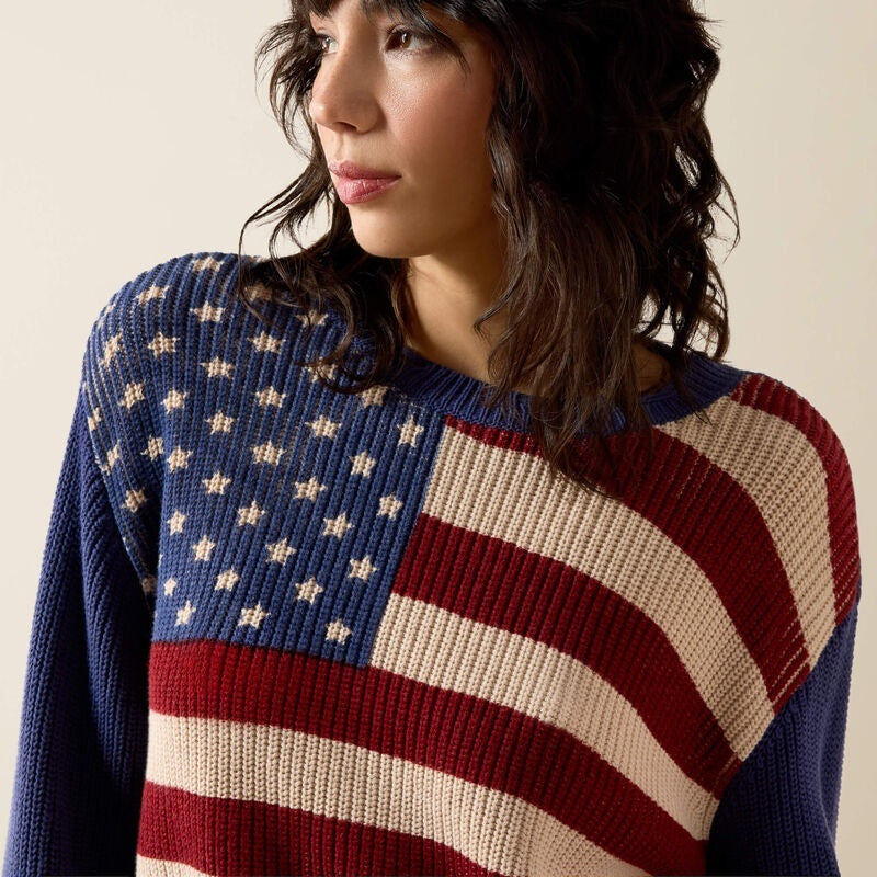 Ariat Womens Americana Sweaters - Indigo Knit
