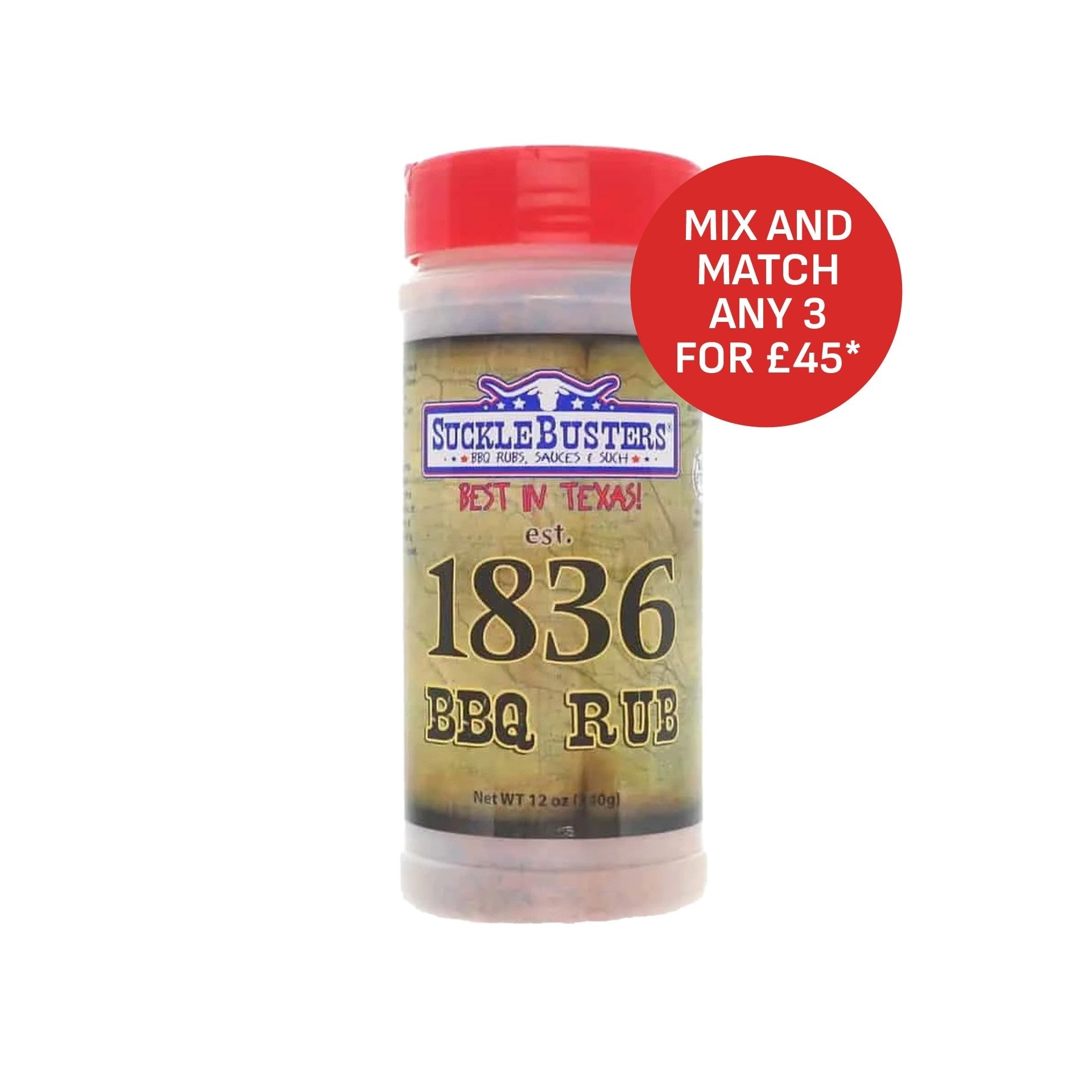 Sucklebusters 1836 BBQ Rub - 340g