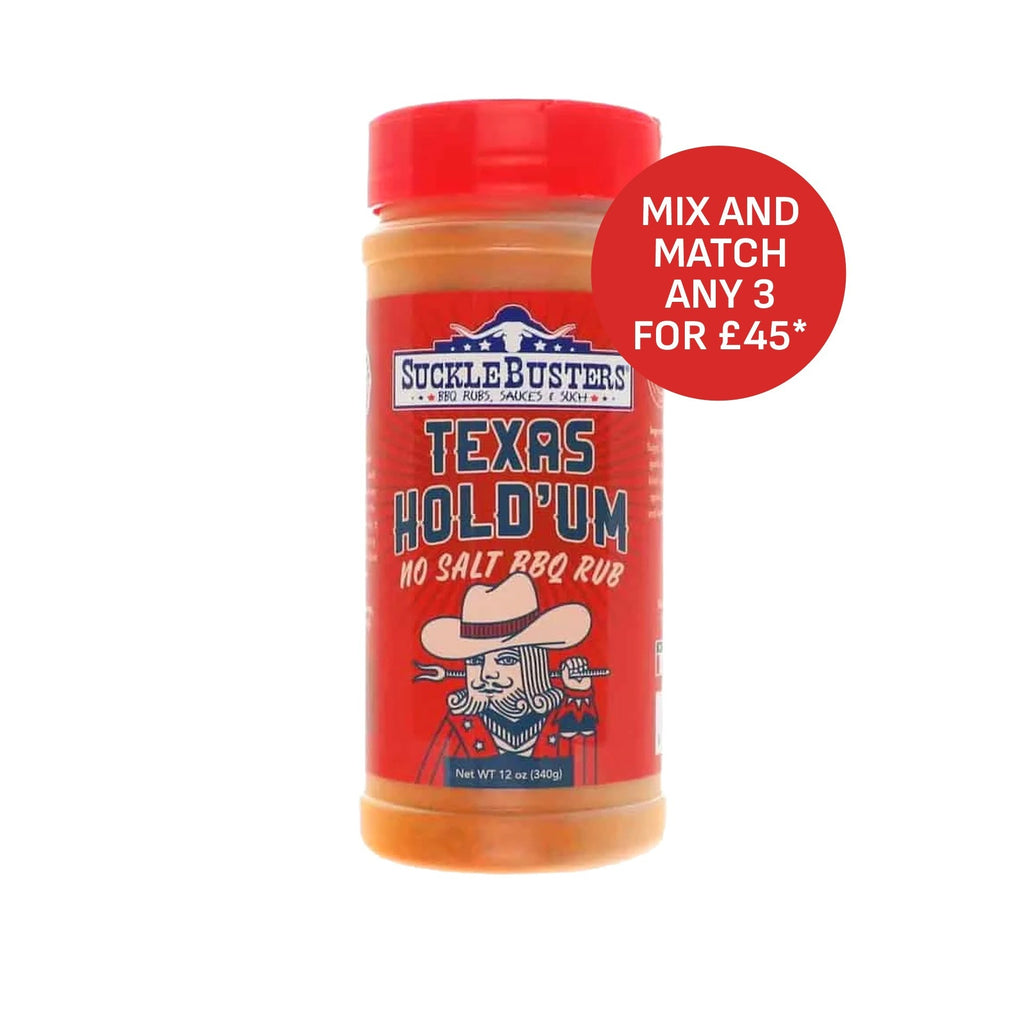 Sucklebusters Texas Hold'Um (No Salt) BBQ Rub - 340g (12oz)