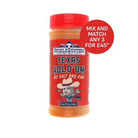 Sucklebusters Texas Hold'Um (No Salt) BBQ Rub - 340g (12oz)