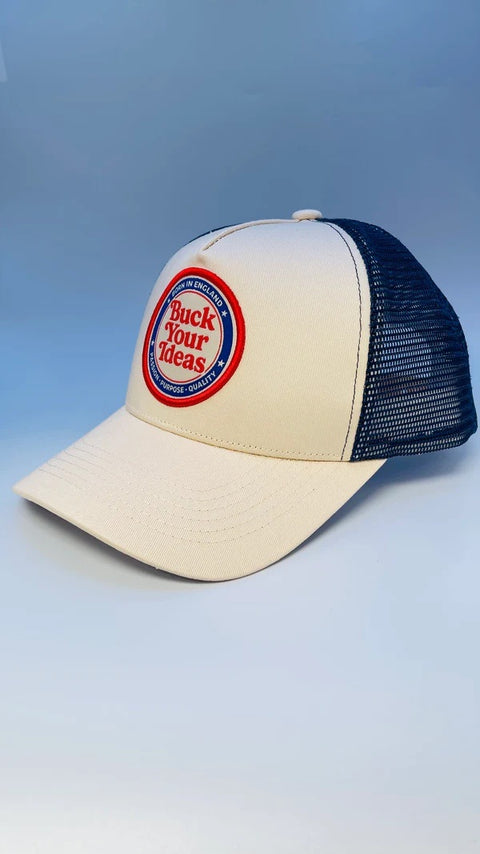 Buck Your Ideas Trucker Cap - Cream / Blue
