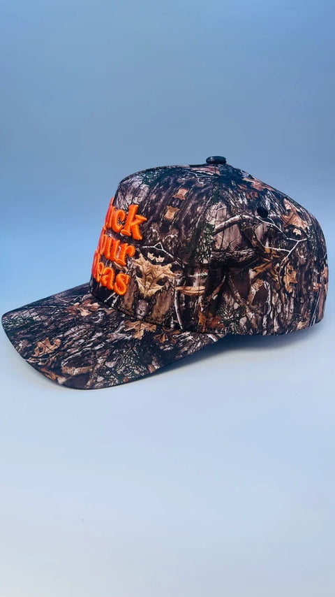 Buck Your Ideas Trucker Cap - Camo / Orange
