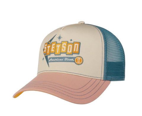 Stetson American Diner Trucker Cap - Blue / Pink