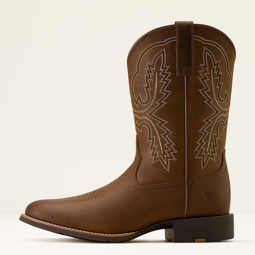 Ariat Mens Sport Stratten W Toe Western Boots - Distressed Brown