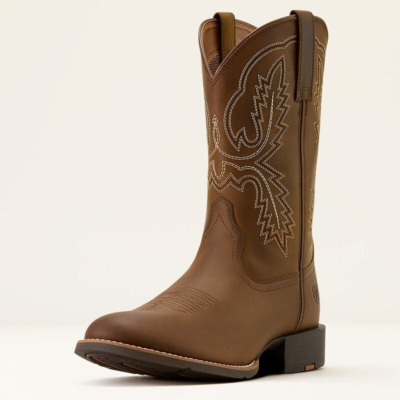 Ariat Mens Sport Stratten W Toe Western Boots - Distressed Brown