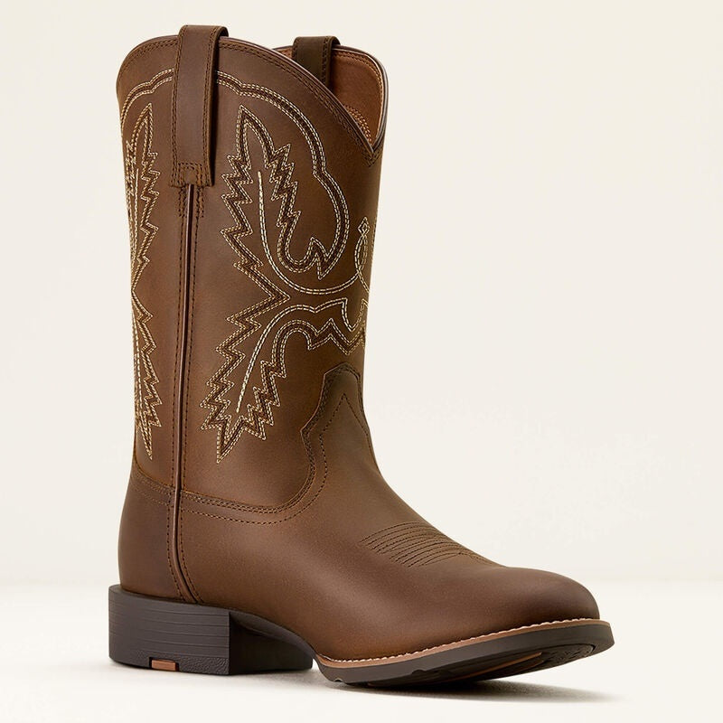 Ariat Mens Sport Stratten W Toe Western Boots - Distressed Brown