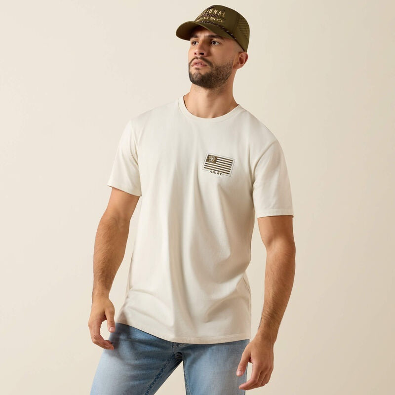 Ariat Mens Buckle Flag Patriot T-Shirts - Siverbirch