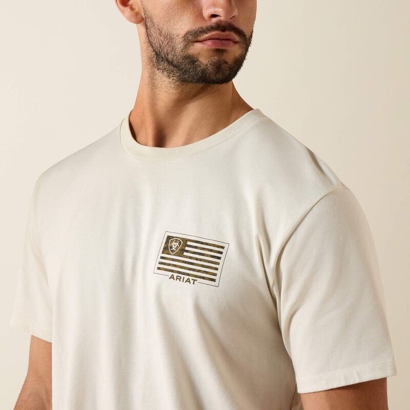 Ariat Mens Buckle Flag Patriot T-Shirts - Siverbirch