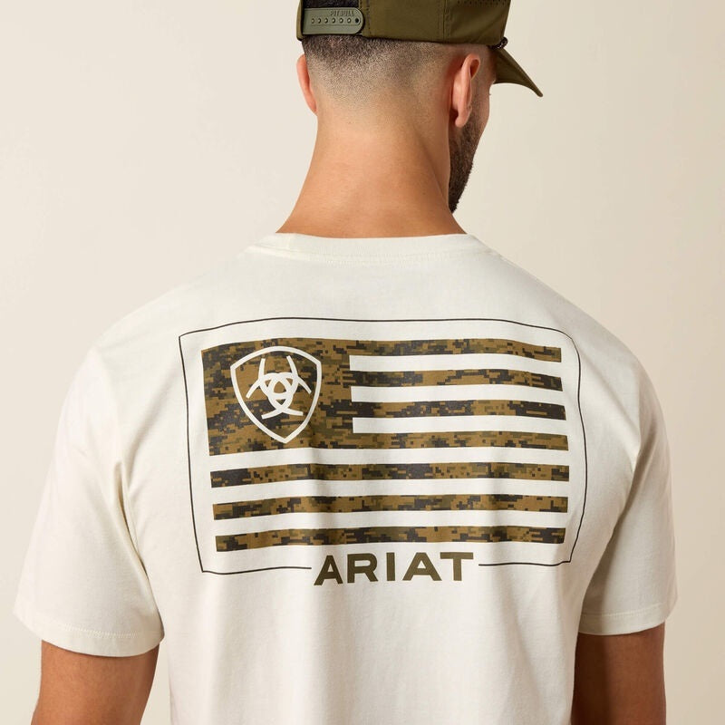 Ariat Mens Buckle Flag Patriot T-Shirts - Siverbirch