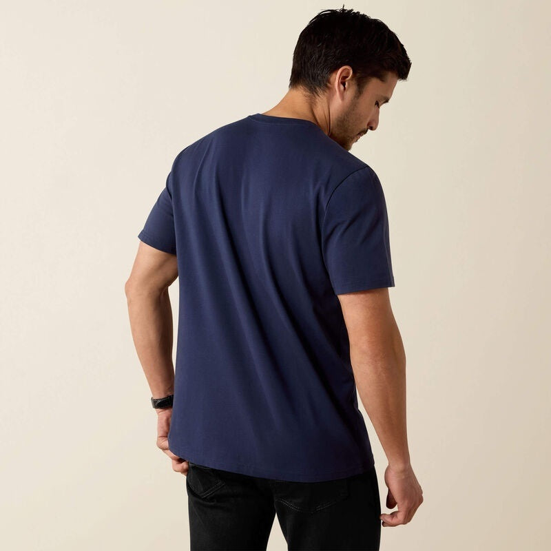 Ariat Vertical Logo T-Shirts - Navy