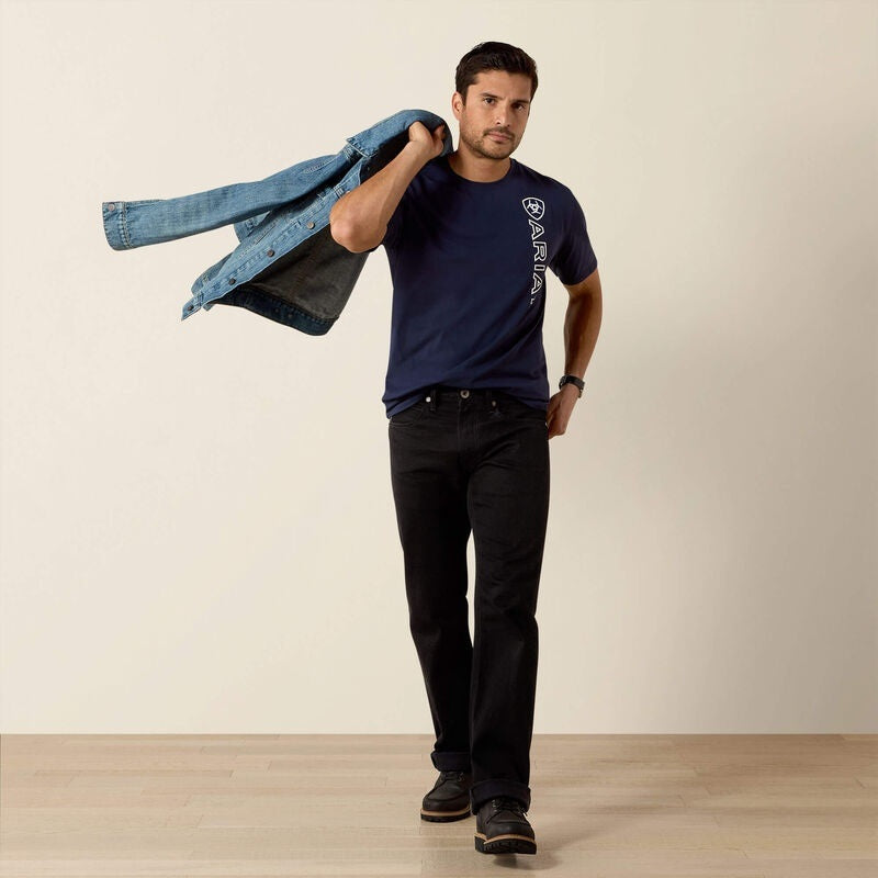 Ariat Vertical Logo T-Shirts - Navy