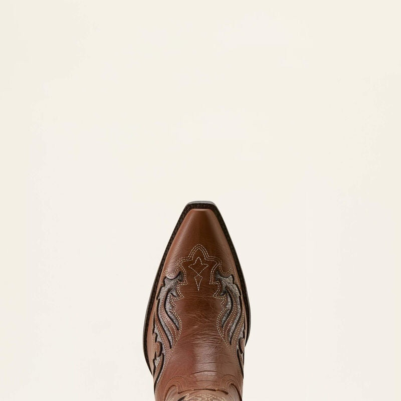 Ariat Womens Heritage Bliss X Toe Western Boots - Dark Tan
