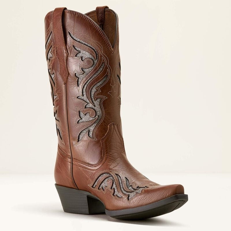 Ariat Womens Heritage Bliss X Toe Western Boots - Dark Tan