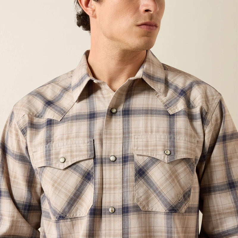 Ariat Retro Hudde Fitted Snap Shirts - Peyote Plaid