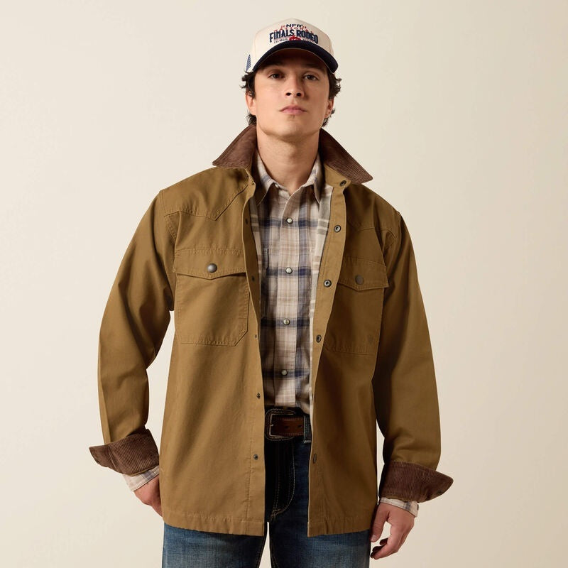 Ariat Mens Rebar Canvas Shirt Jackets - Khaki