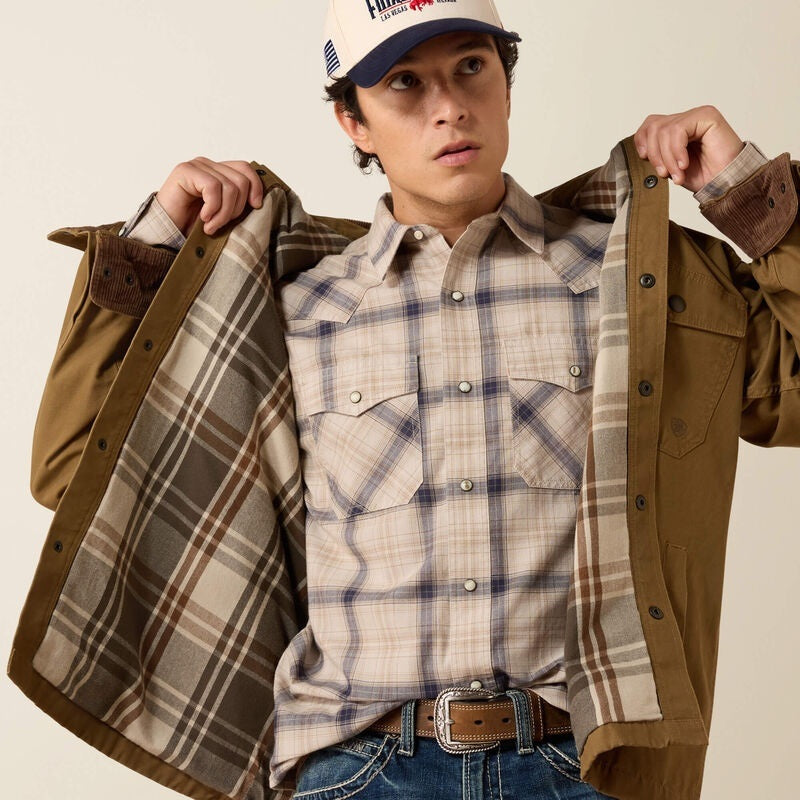 Ariat Mens Rebar Canvas Shirt Jackets - Khaki
