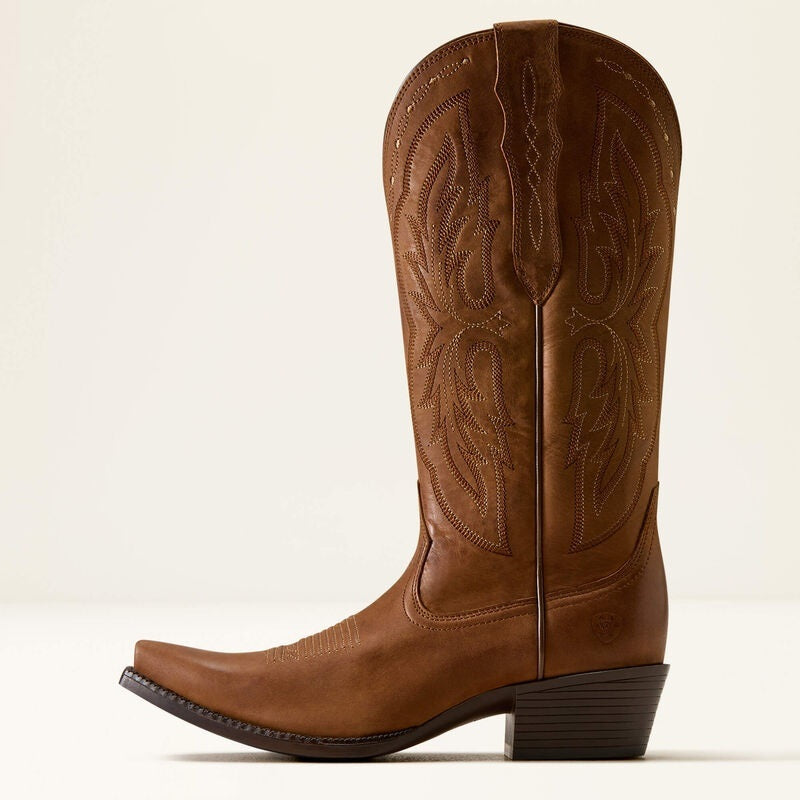 Ariat Womens Heriatge X Toe Elastic Wide Calf Western Boots - Distressed Brown