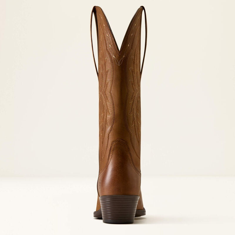 Ariat Womens Heriatge X Toe Elastic Wide Calf Western Boots - Distressed Brown