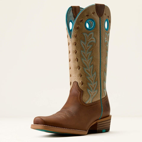 Ariat Womens Lucera Narrow Cutter Toe Western Boot - Wheat Brown / Soft Parchment - (Size 5.5)