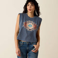 Ariat Womens Lakeside Geo T-Shirts - Faded Navy