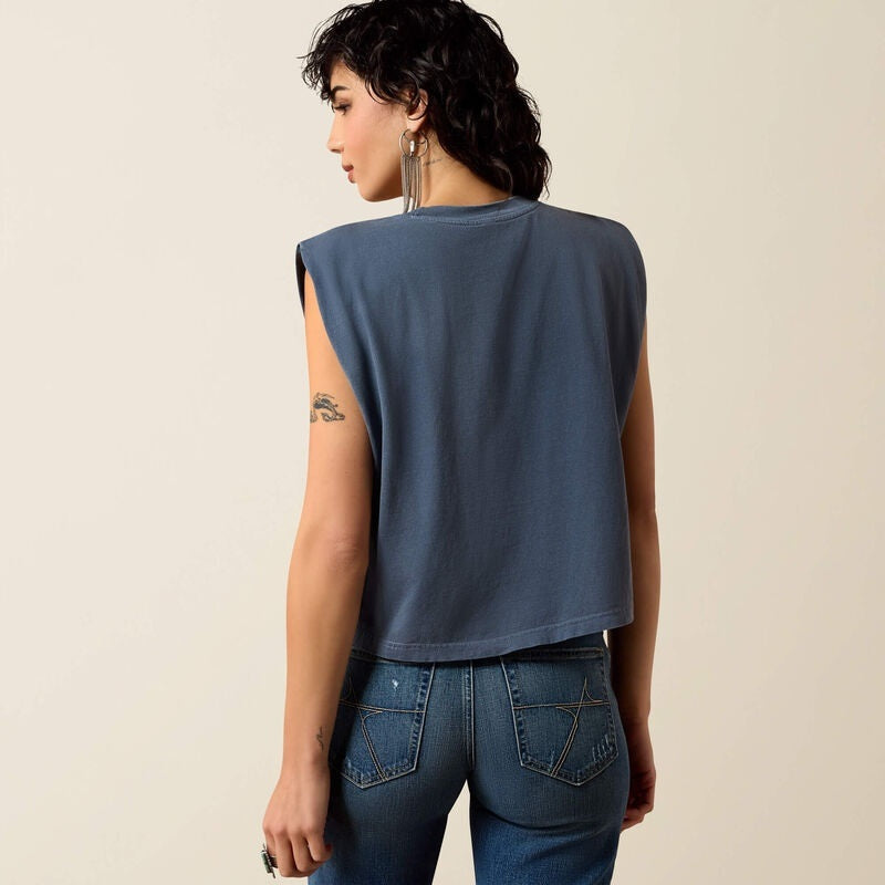 Ariat Womens Lakeside Geo T-Shirts - Faded Navy