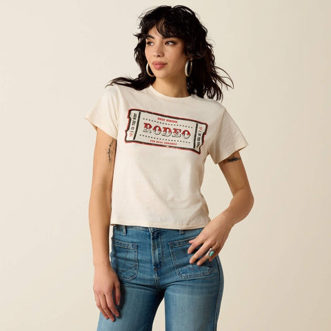 Ariat Womens One In the West T-Shirts - Natural