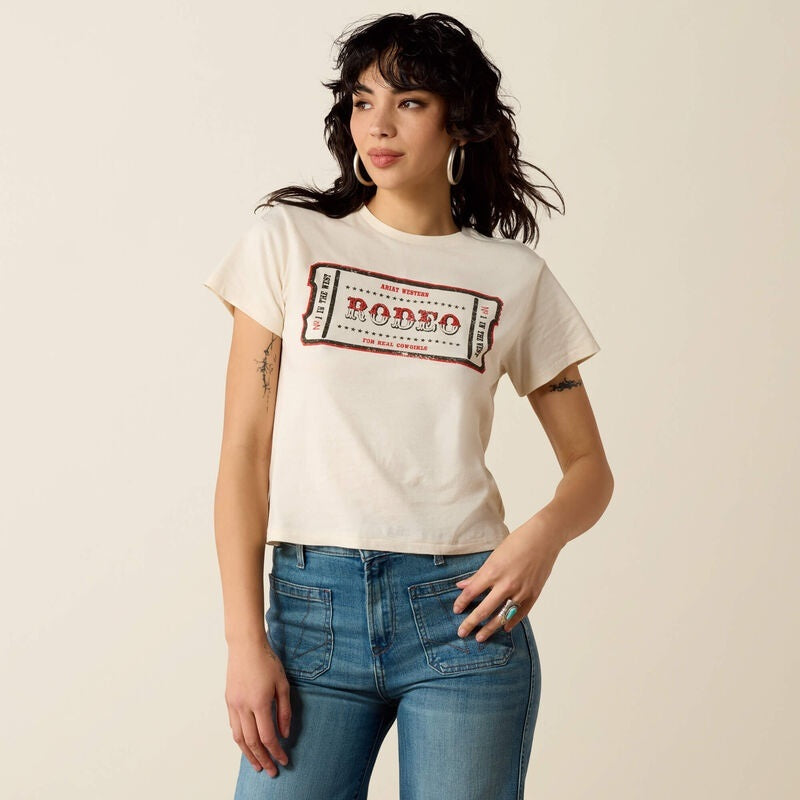 Ariat Womens One In the West T-Shirts - Natural