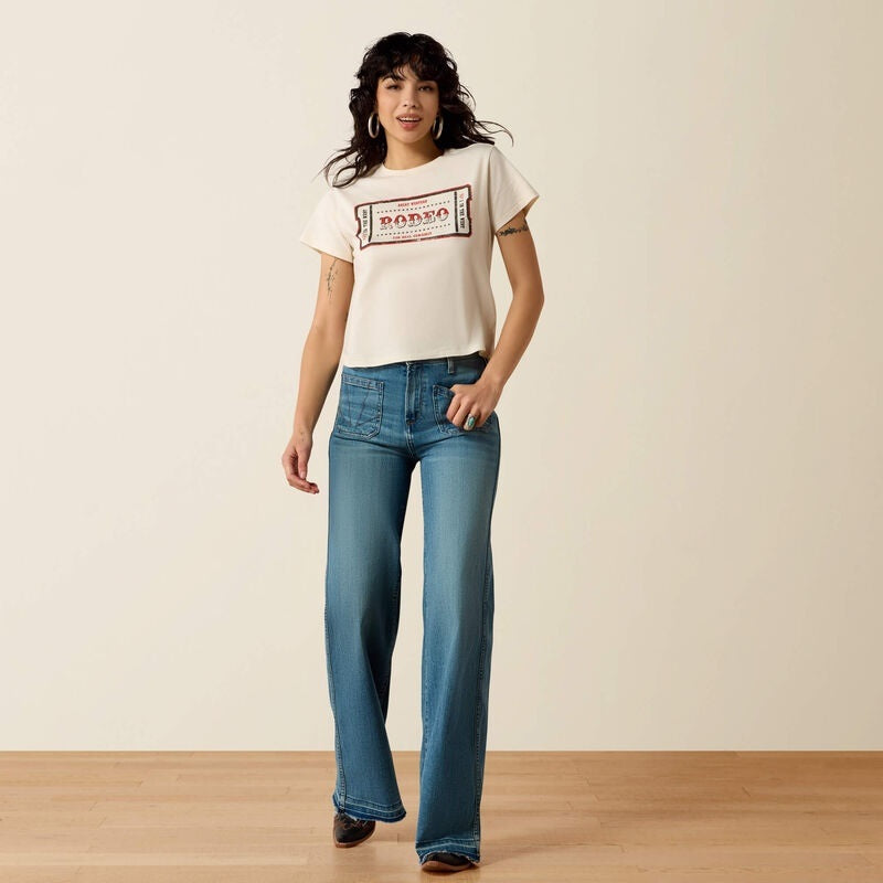 Ariat Womens One In the West T-Shirts - Natural