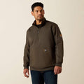 Ariat Mens Rebar Workman Duracanvas 1/4 Zip Sweatshirts - Earth